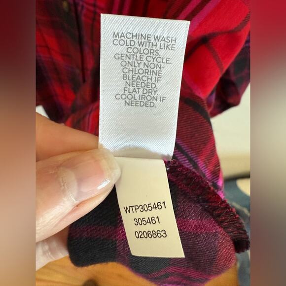 NWT J. Jill Red & Black Plaid Buffalo Check Flannel Button Up Shirt - Size 3X - Picture 7 of 7